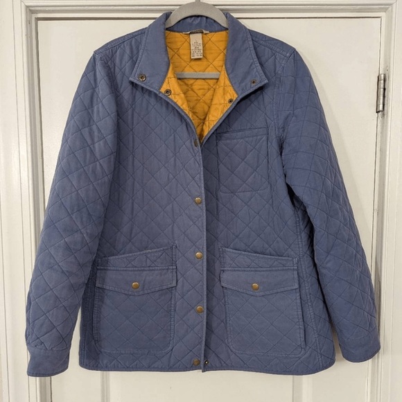 Duluth Blue Quilted Snap Button Jacket Women's L Insulated Stand Up Collar - Picture 1 of 11